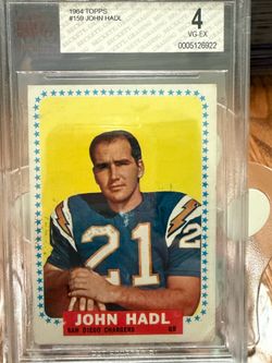 1964 Topps John Hadl rookie (RC) card #159 Beckett BVG vg-ex 4