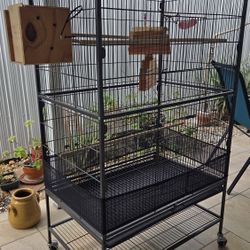 Jaula Negra #2 Para Aves En Buenas Condiciones 