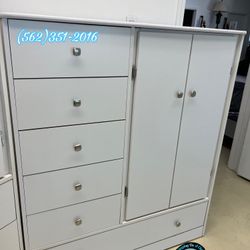 White Pacoima Closet Wardrobe Dresser New Armoire Bonito 