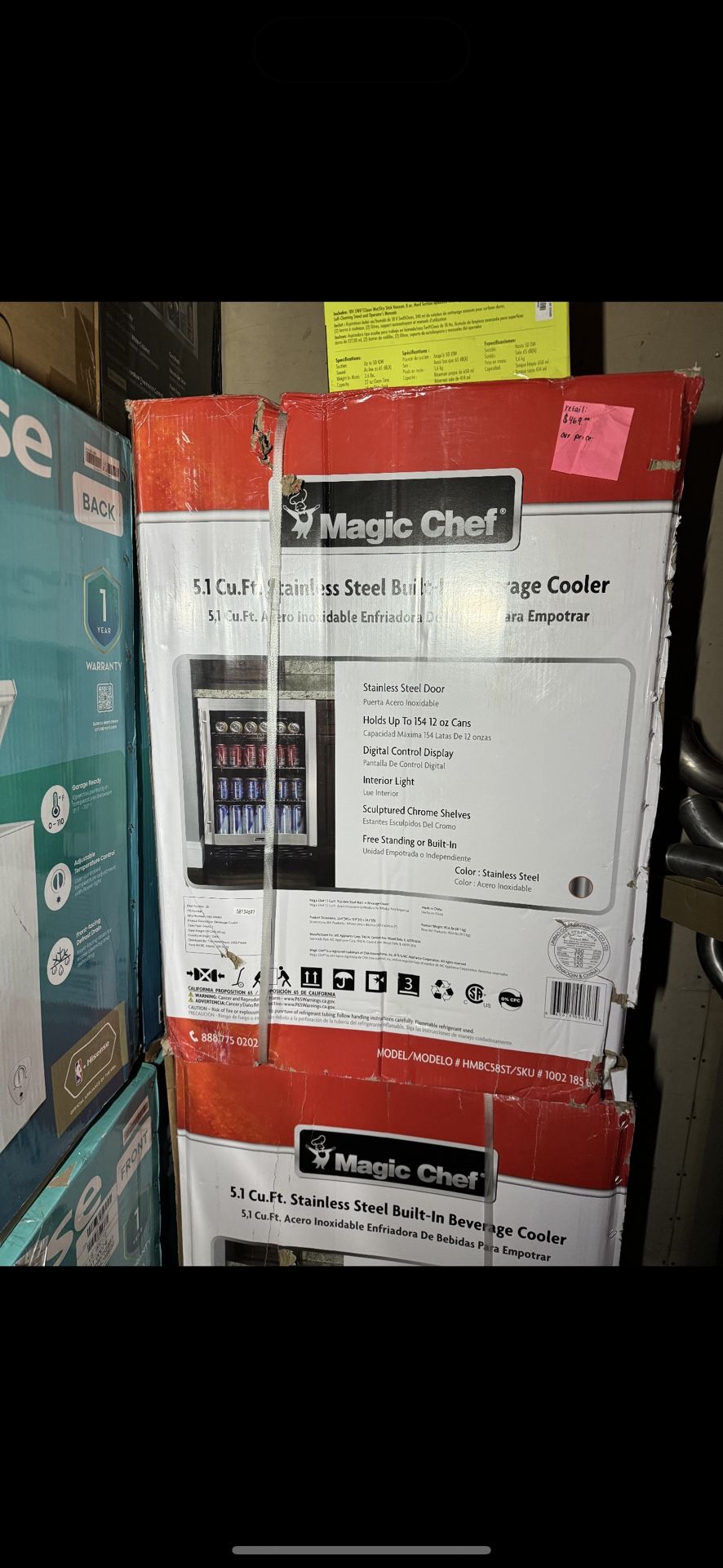 magic chef 5.1cu beverage cooler