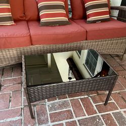 Patio Table Removable Tempered Glass