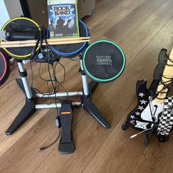 Rock Band Xbox 360 COMPLETE Band Kit — Drums, Guitar, Mic, Game