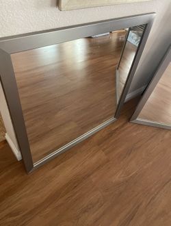 Large Mirror Silver Grey Frame
