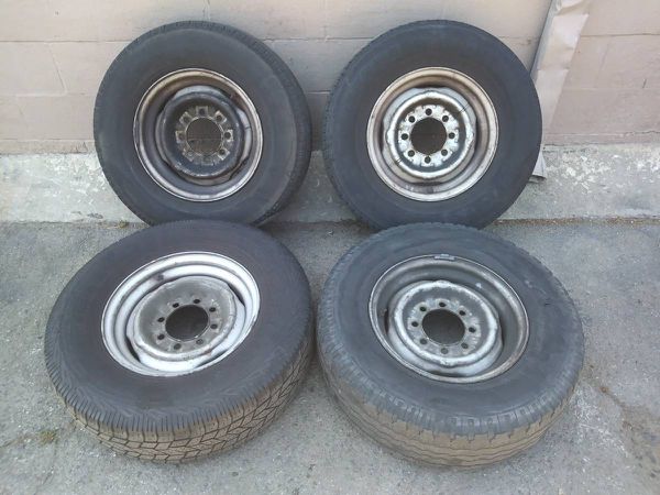 Ford, Dodge, Chevy 8 lug classic steel 16 inch wheels and tires for