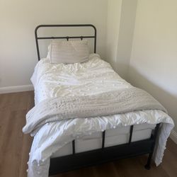 Twin Bed Frame + Mattress + Box Spring