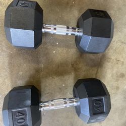 2 40 Pound Dumbbells 