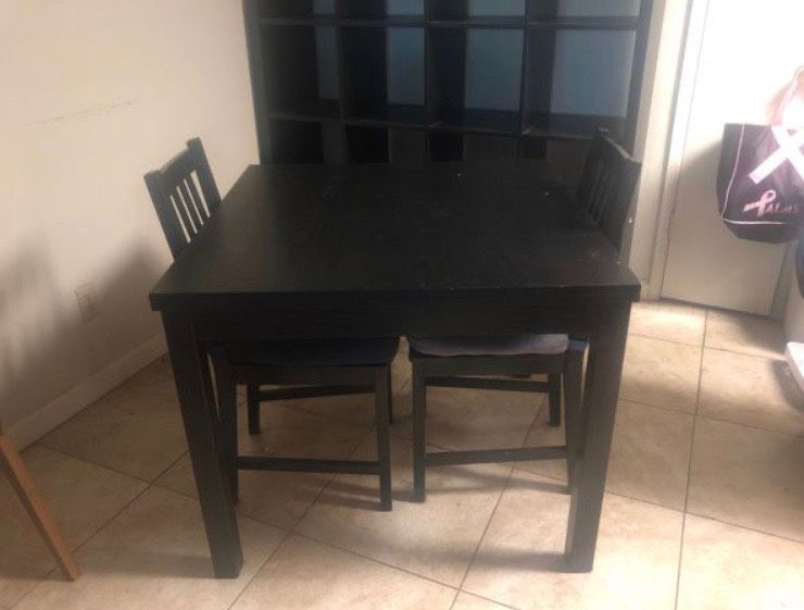 Black Kitchen Table w/ 2 Chairs