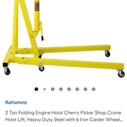 #0099 2 Ton Folding Engine Hoist Cherry Picker Shop Crane Hoist Lift, Heavy Duty

Steel
