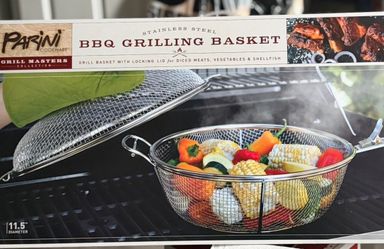 PARINI-BBQ GRILLING BASKET WITH LOCKING LID