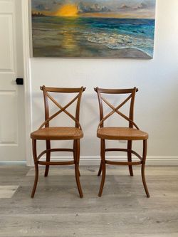 Bistro rattan chair $40 for pair