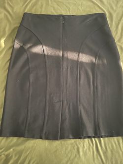 Black Paneled Pencil Skirt