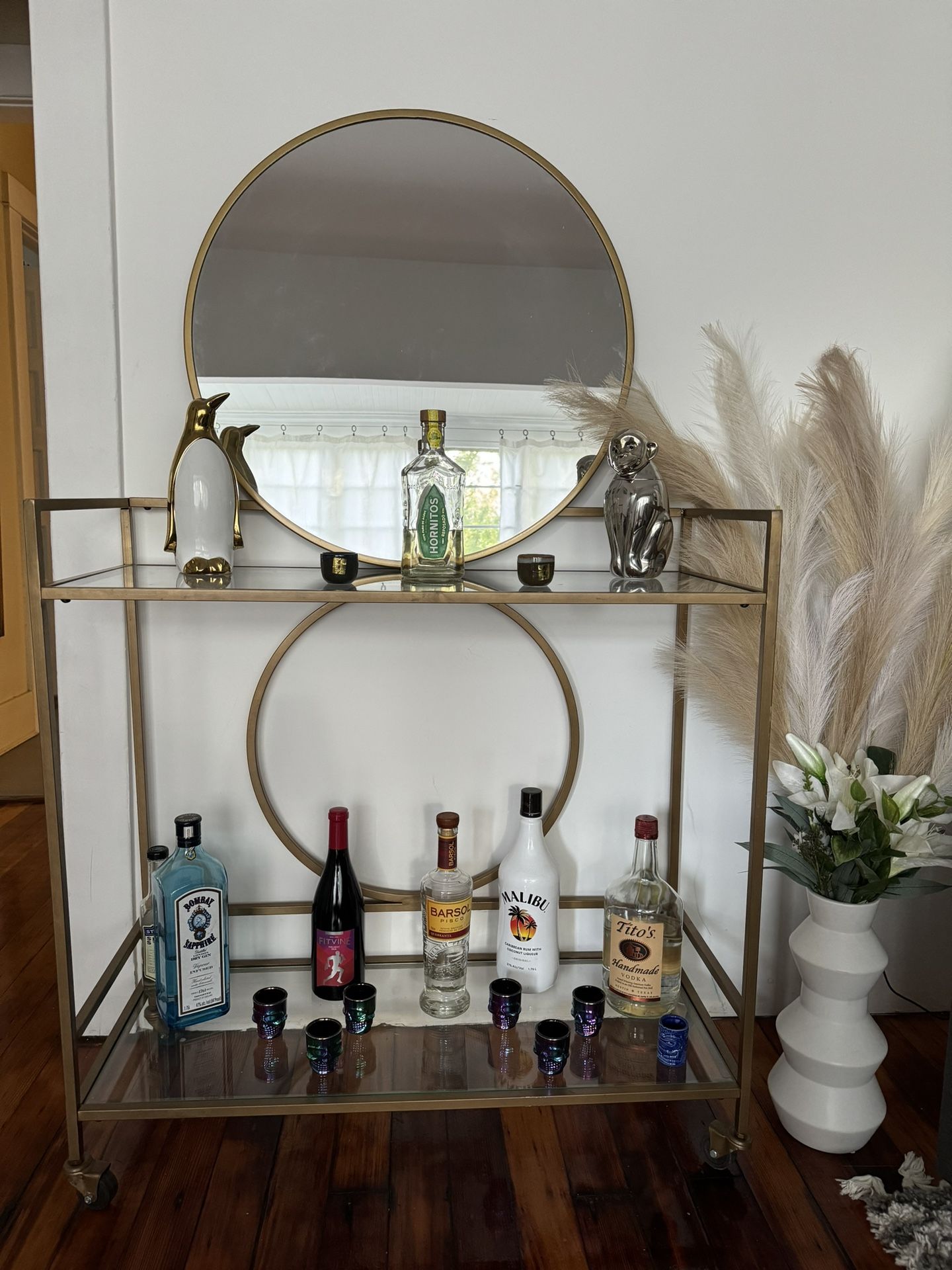 Bar Cart + Mirror,All Products : American Fashion Style Bags On Sale