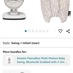 4moms MamaRoo Multi-Motion Baby Swing and Reversible Plush Newborn Insert