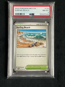 Pokémon Surfing Beach #129 PSA 8 NM-MT 2025
