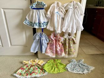 American Girl Doll Lot Of 9 Vintage Dress, Nightgrown For 18" Dolls