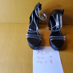 High Top Sandles, With Clear Straps