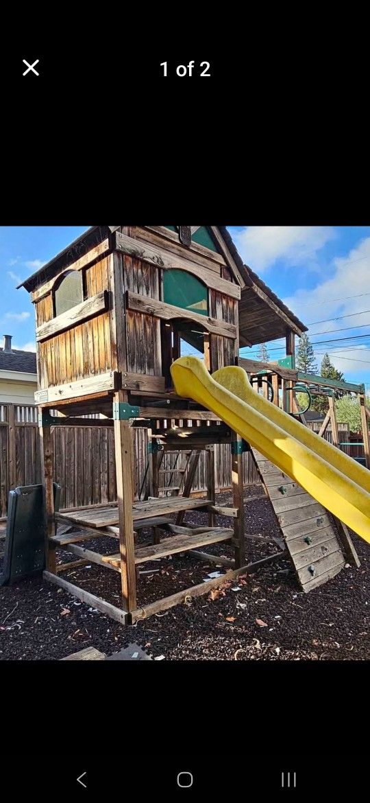 Sunday by Rainbow Premium Play Structure-Rock Wall-Slide-Swings-Clubhouse-WOW!