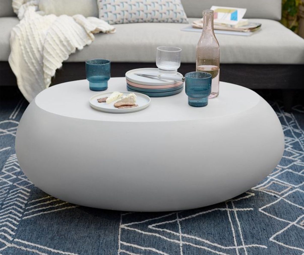 West Elm “Pebble” Coffee table 36”