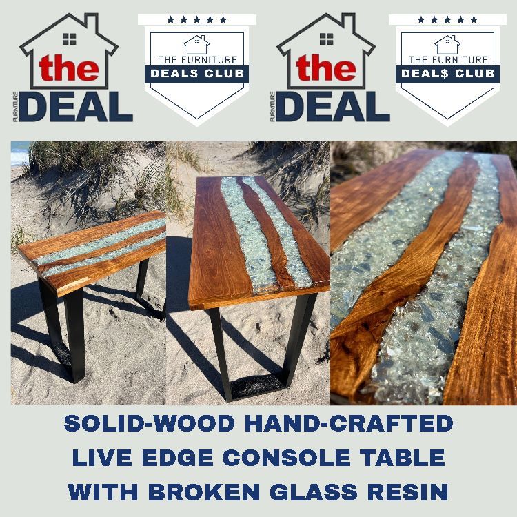 SOLID-WOOD HAND-CRAFTED LIVE-EDGE CONSOLE TABLE