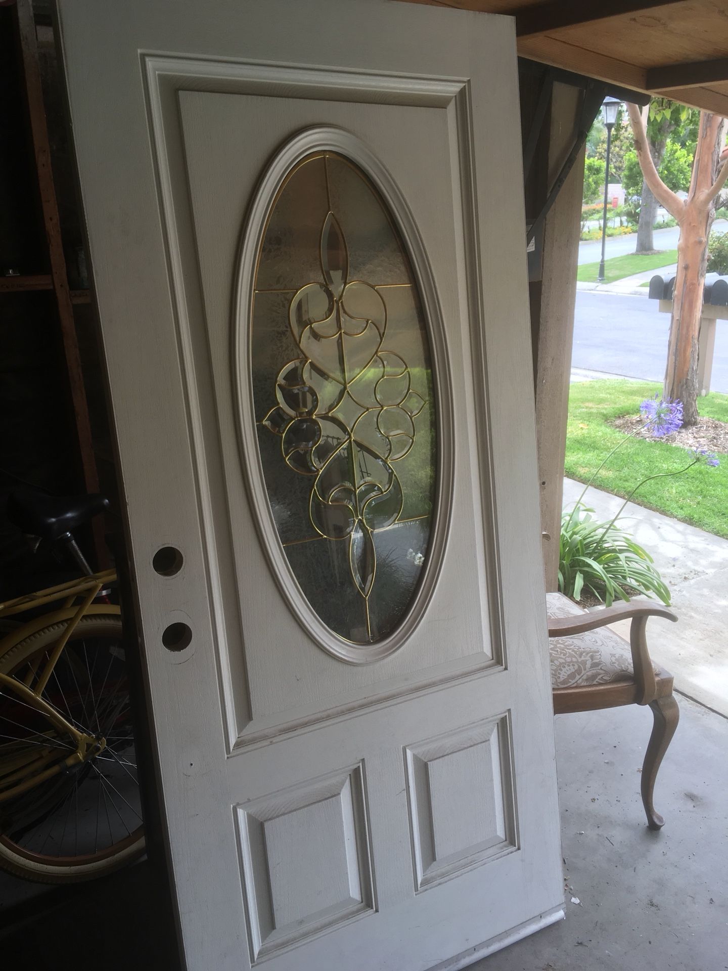 Amazing solid front door with glass window-35.5x79.5