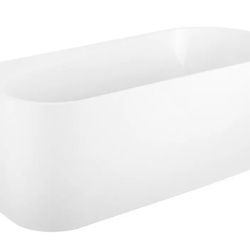 66" Dellway Freestanding Acrylic Tub with Left Deck
