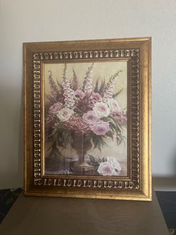 Ornate Gold-Framed Wall Art Print "Symphony Bouquet I" by artist Igor Levashov