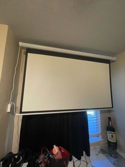 72 Inch Electric Projector Screen with Remote Automatic Air Indoor Drop Down, Motorized, 4K 3D HD Projection, For Movies