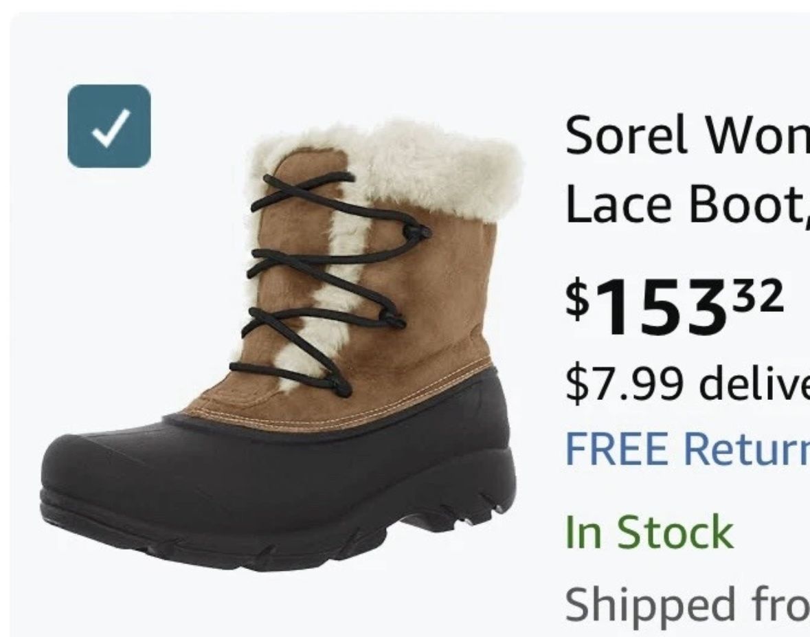 Sorel Women's Snow Angel Waterproof Boots, Size 8 rootbeer
