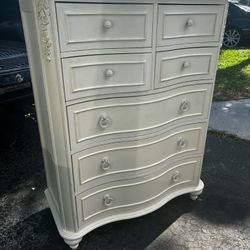 White Upright Chest 7 Drawers $100