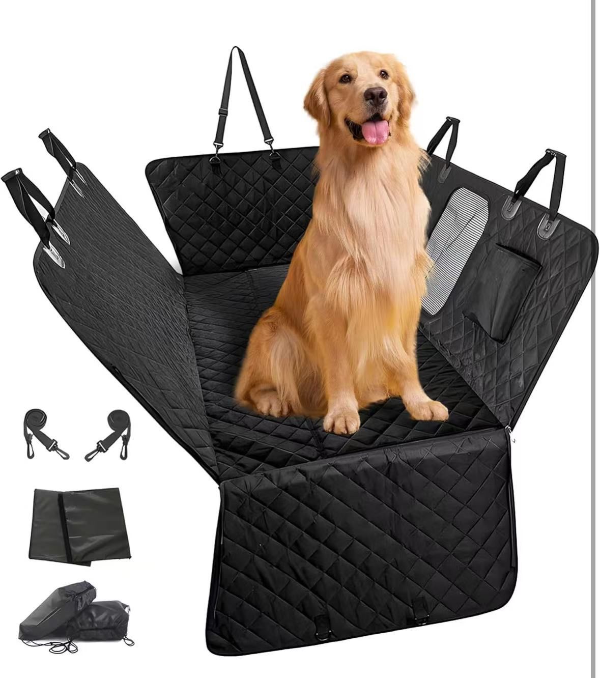Dog Car Seat Cover, Back Seat Extender for Dogs,Waterproof Car Seat Cover for Back Seat with Hard Bottom,Dog Hammock for Car SUV Truck