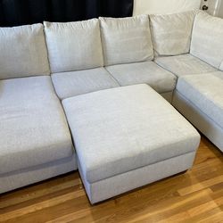 Two-Piece Sectional Sofa with Chaise and Storage Ottoman
