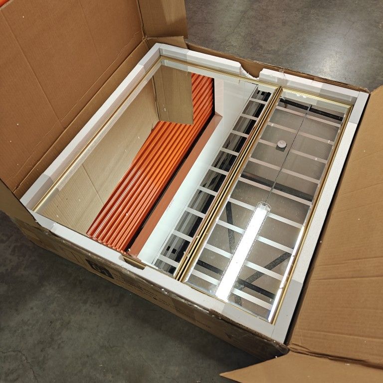 MEDICINE CABINET LUXURY 30" X 32" MC GOLD COLOR BLACK INTERIOR