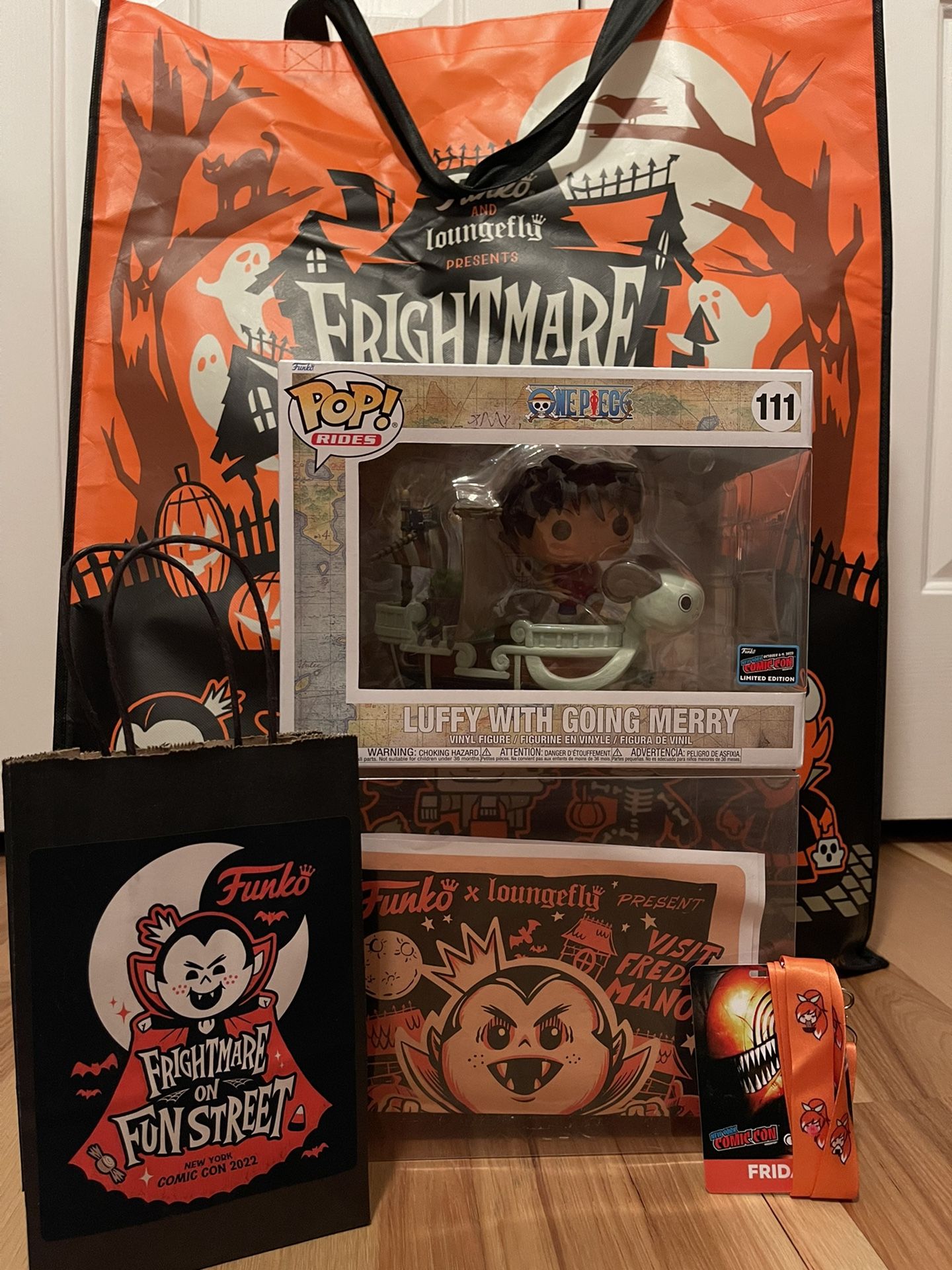 Funko Pop Luffy With Going Merry NYCC Con Sticker