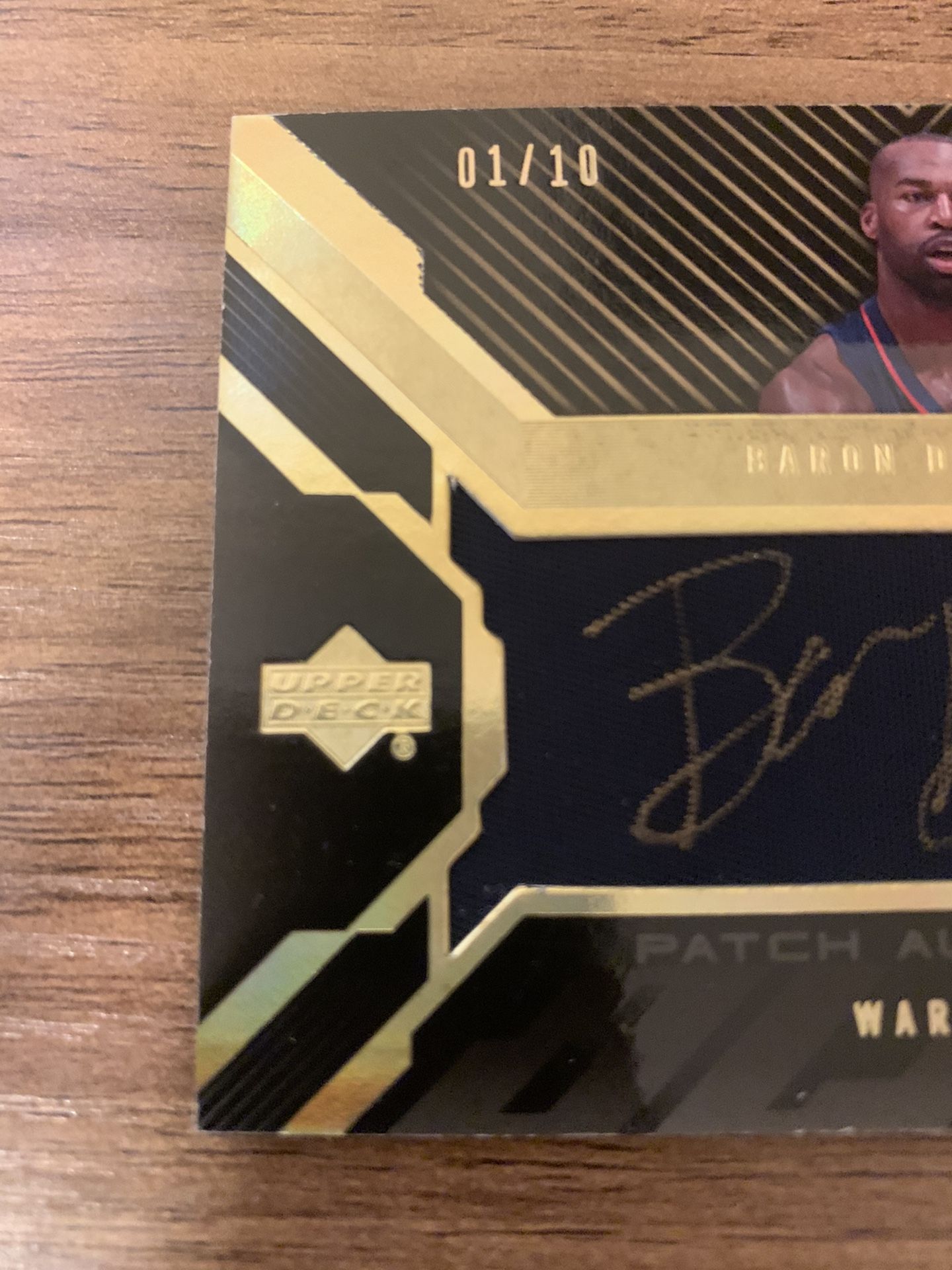 2007-08 Upper Deck Black Baron Davis Patch Material Gold Autograph 