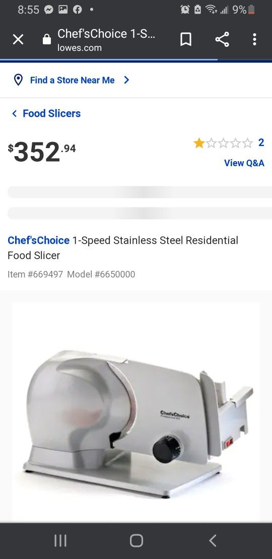 Chefs Choice Meat Slicer