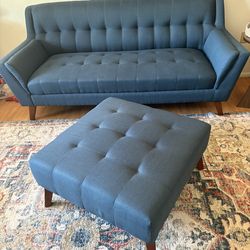 Mid-century couch and ottoman