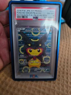 2016 POKEMON JAPANESE XY PROMO #231 PONCHO-WEARING PIKACHU PSA 8