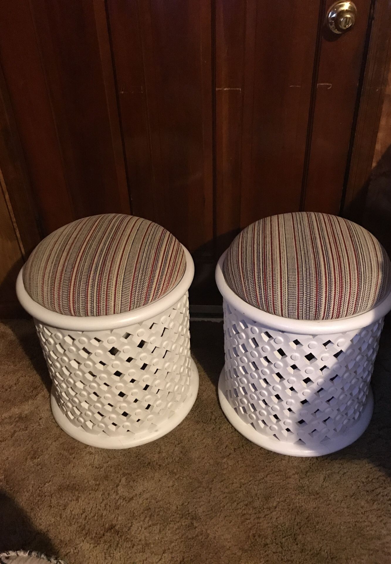 Two reupholstered benches