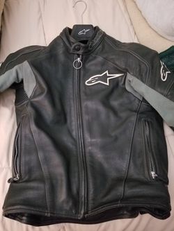 Alpinestars Black Leather Motorcycle Jacket