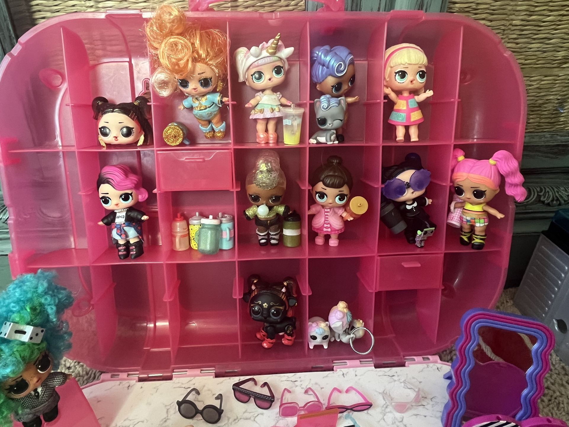 LOL Surprise! Lot Of Dolls, Accessories, Pets, And Carrying Case