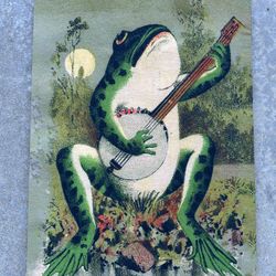 Frog Toad Playing Banjo Guitar Art