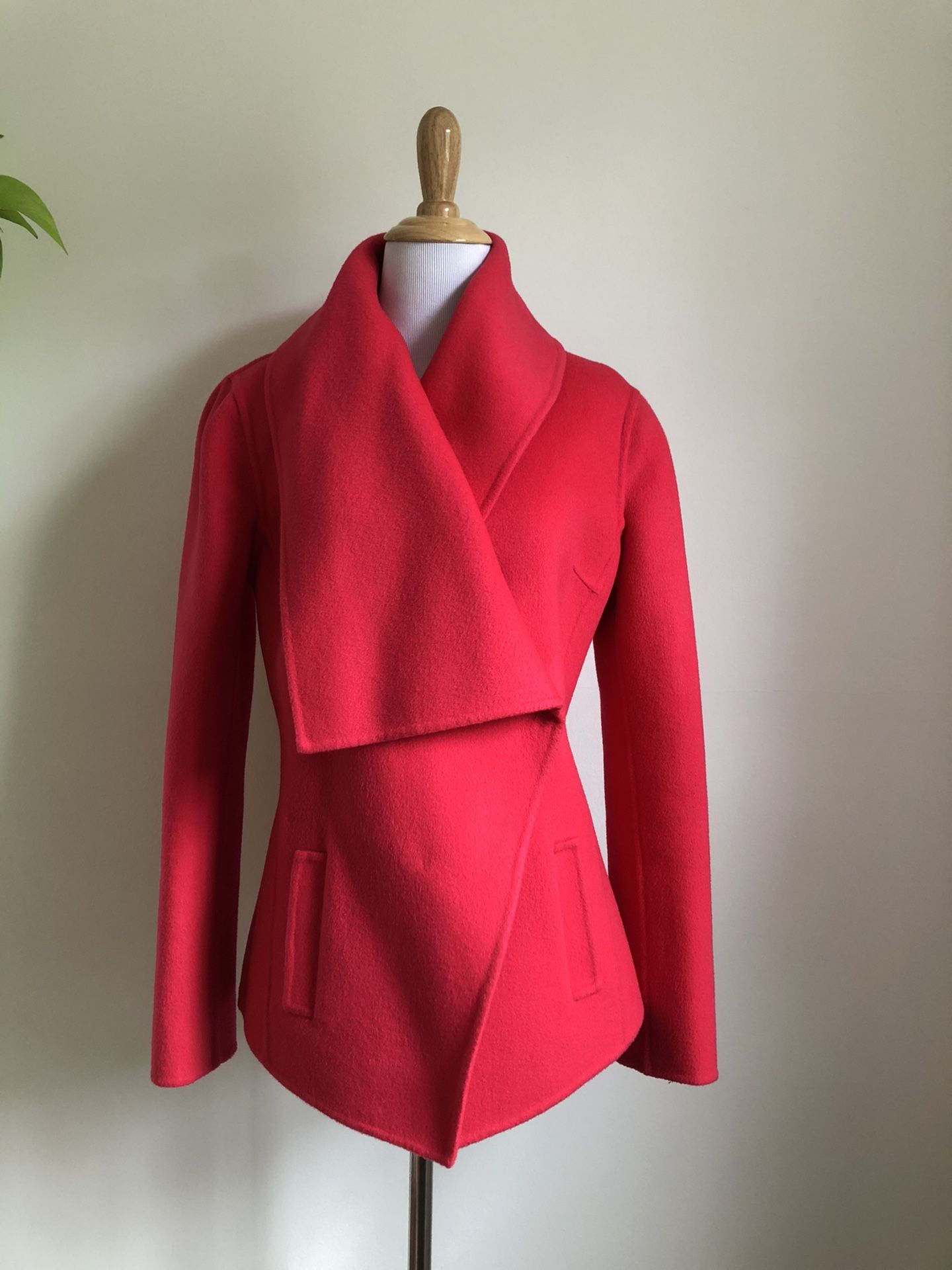 St. John Wool Cashmere Coat Jacket - Size 4 - Pink - Womens