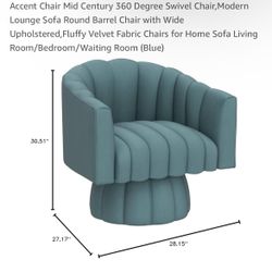 Blue Velvet Swivel Chair