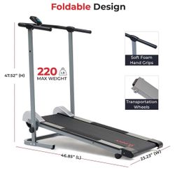 Sunny Health & Fitness Compact Manual Treadmill