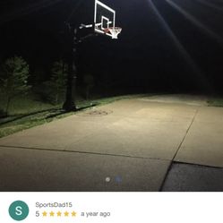Use outdoor light for basketball hoop