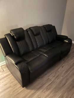Black Love Seat Reclining with Lights