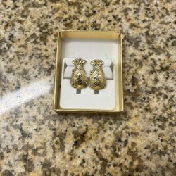 10k Money Bag earrings 