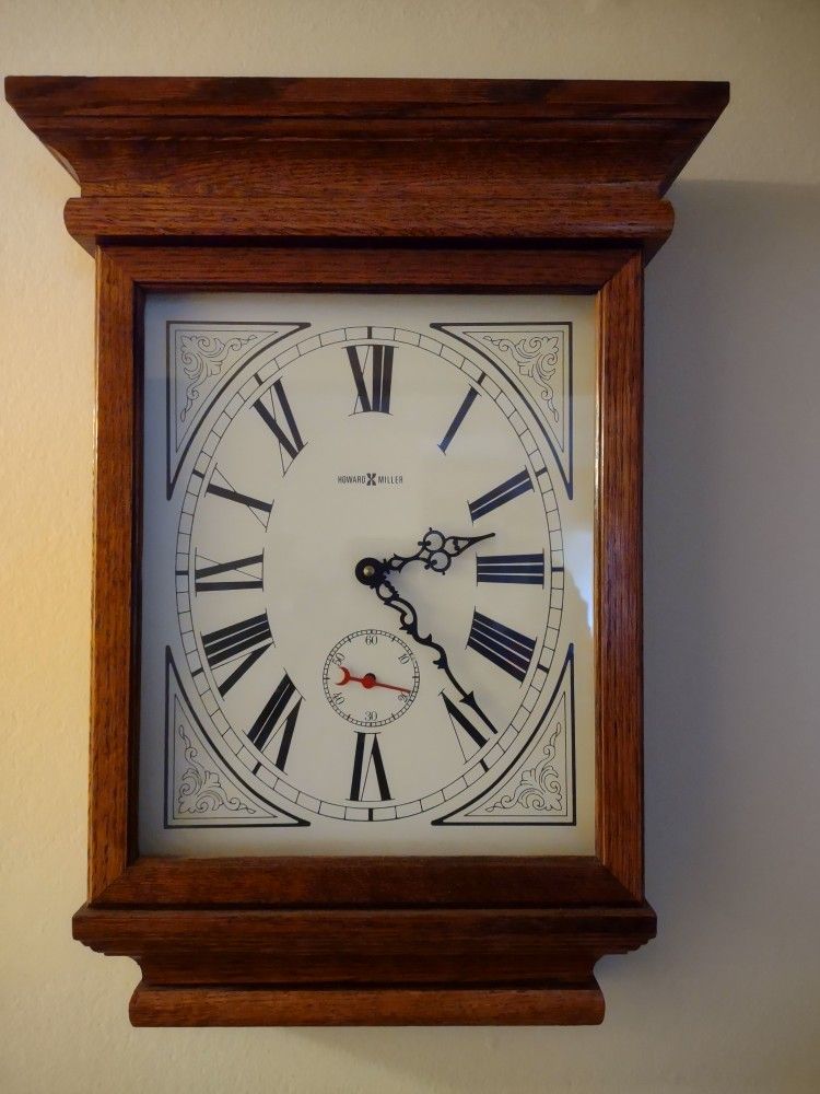 Howard Miller Wooden Wall Clock Battery Operated