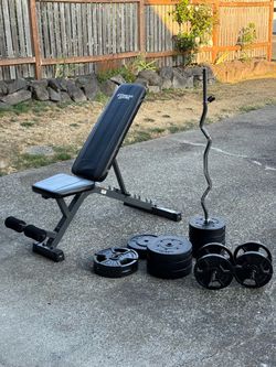 Weight Set / Bench/ Curl Bar