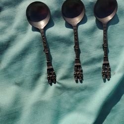 Vintage Pewter Spoons 